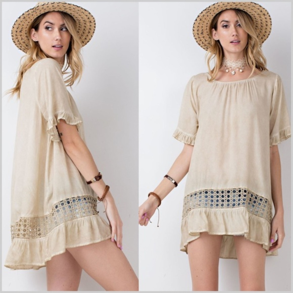 Oil Washed Babydoll Tunic